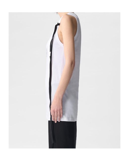 Ann Demeulemeester White Seva Printed Tank Top