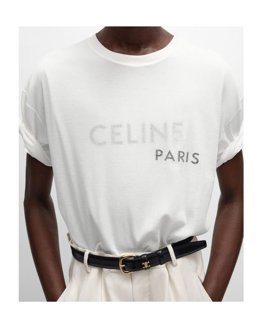 Céline White Double Layered T-Shirt for men