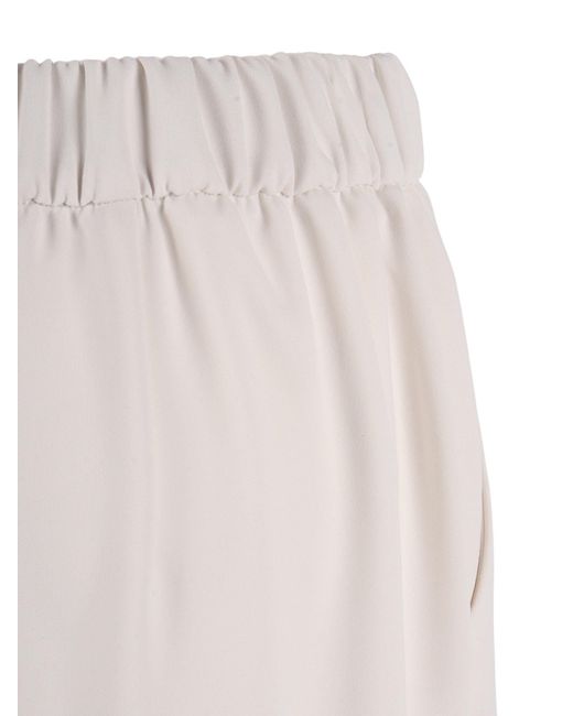 P.A.R.O.S.H. Gray Panty Elasticated-Waistband Turn-Up Trousers