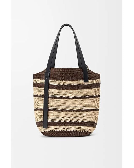 Loewe White Loop Basket Striped Shoulder Bag for men