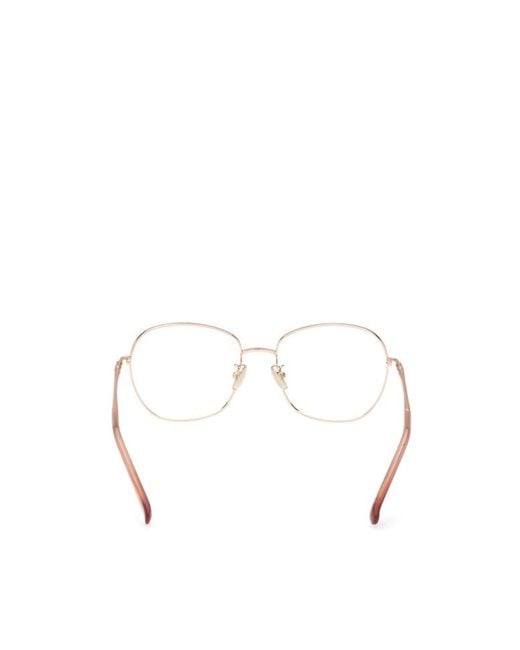 Max Mara White Irregular Frame Glasses