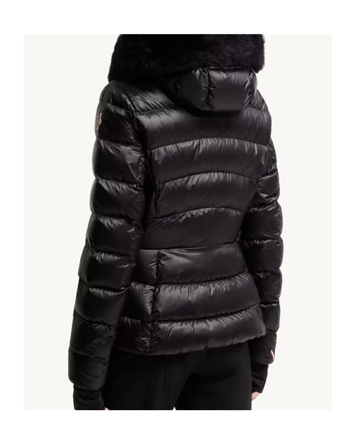 Moncler Black Grenoble Armoniques Hooded Shearling-Trimmed Down Ski Jacket