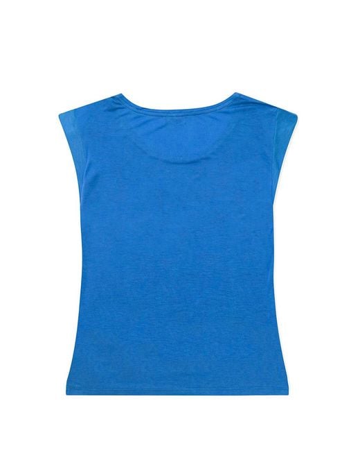 Iceberg Blue Printed Sleeveless T-Shirt