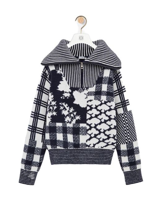 Loewe Blue Zip-Up Sweater