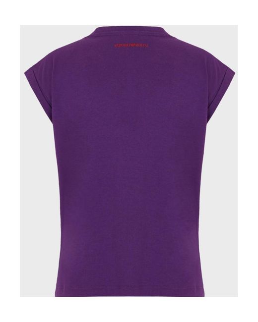 Emporio Armani Purple Logo Short-Sleeved T-Shirt