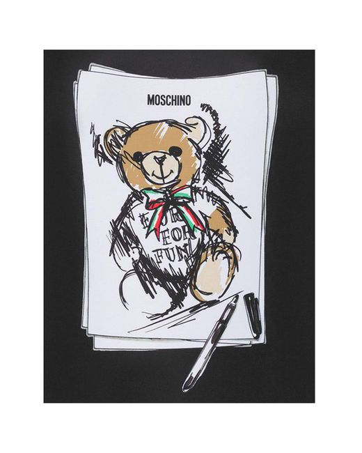 Moschino Black Teddy Bear-Print Swimsuit