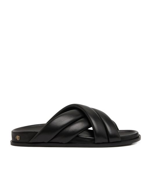 Anine Bing Black Round Toe Slippers