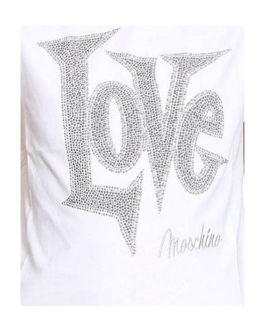 Moschino White Round-Necked Logo T-Shirt