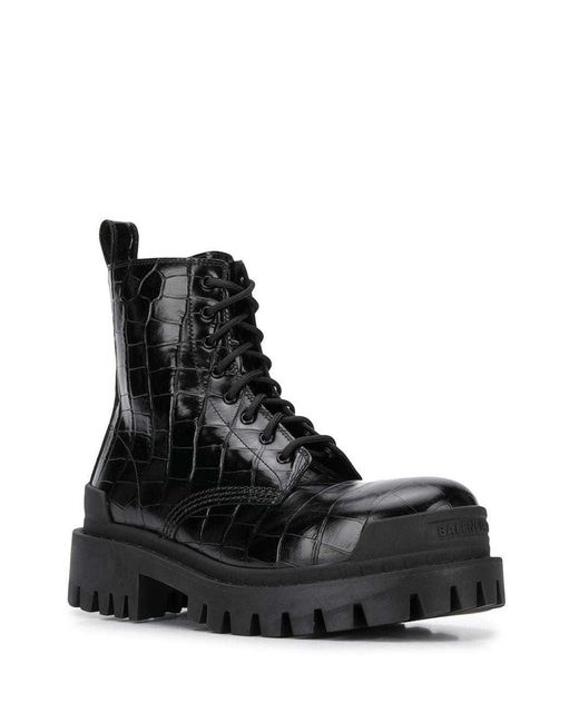 Balenciaga Black Stivaletti Strike 20 Mm Lace-Up Da Donna