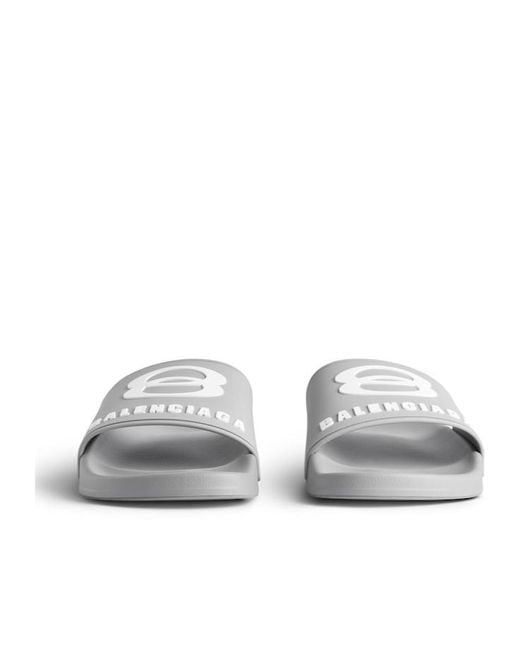 Balenciaga White Unity Sports Icon Pool Slides for men