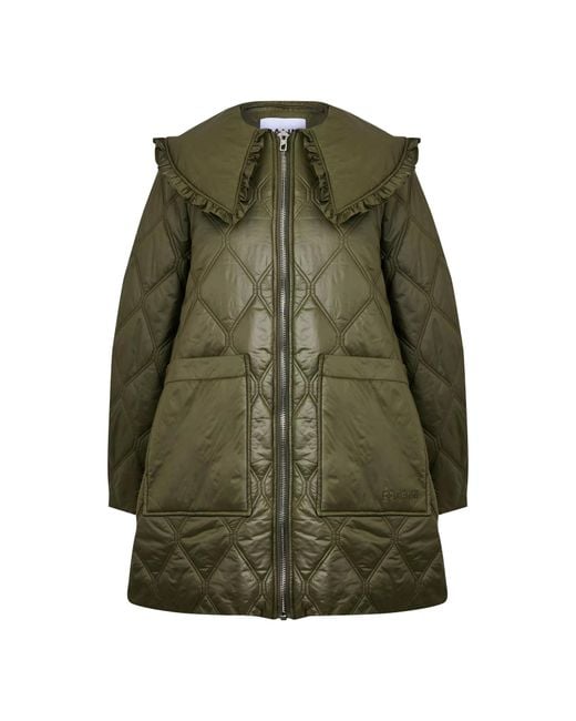 Ganni Green Quilt Jacket