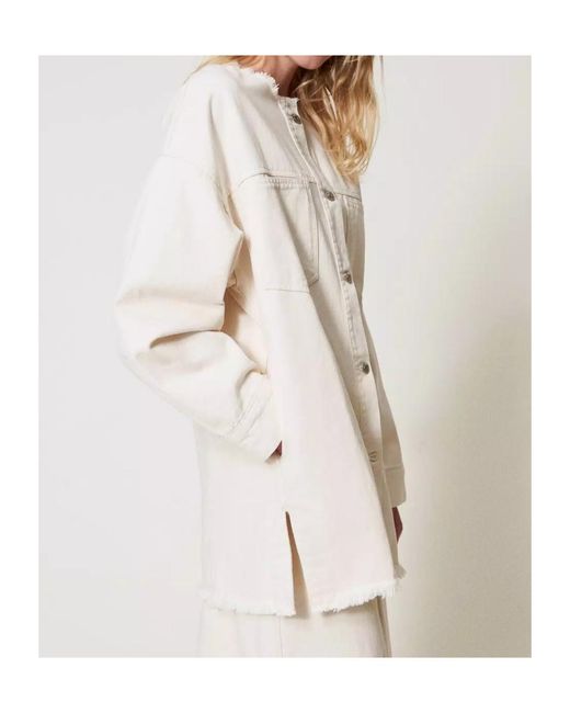 Twinset White Organic-Cotton Jacket