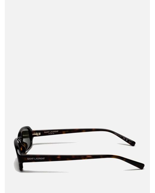 Saint Laurent White Eyewear Rectangular Frame Sunglasses