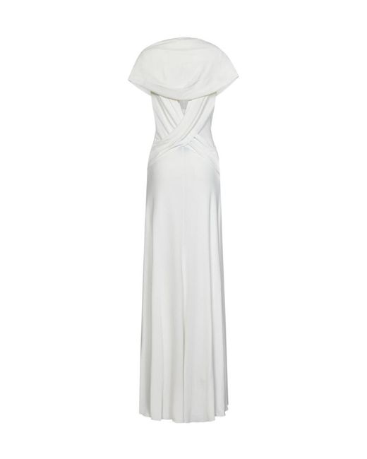 Alberta Ferretti White Sleeveless Maxi Dress