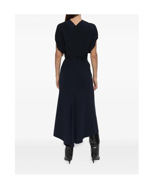 Victoria Beckham Blue V-Neck Dress