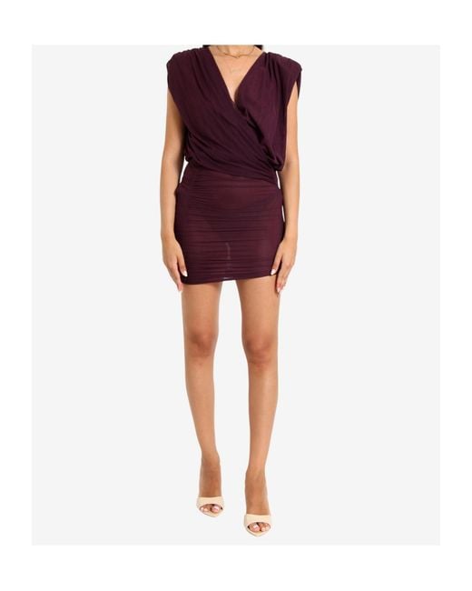 Amazuìn Purple Ruffled Mini Dress