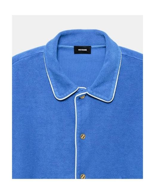we11done Blue Lapel Spliced Casual Jacket