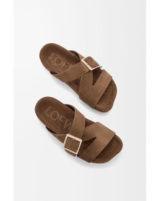 Loewe Brown Ease Buckle Slides