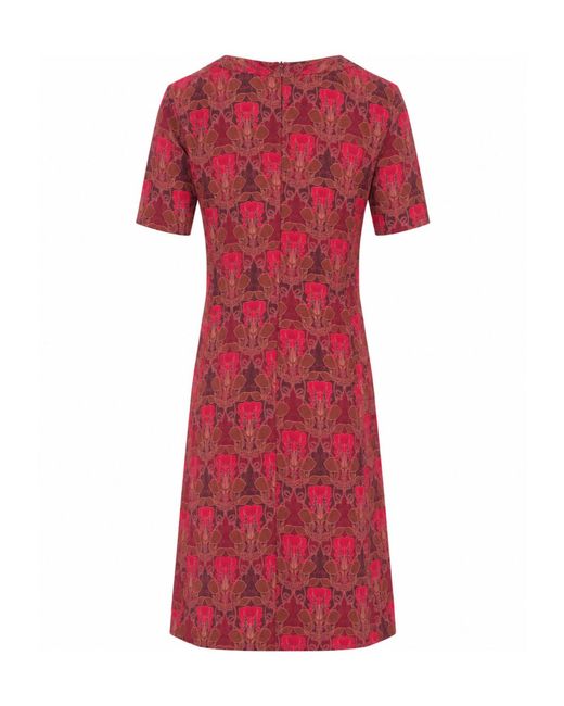 Laura Urbinati Red Short-Sleeved Dress