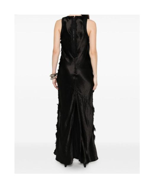 Haikure Black Frayed Panel Sleeveless Maxi Dress