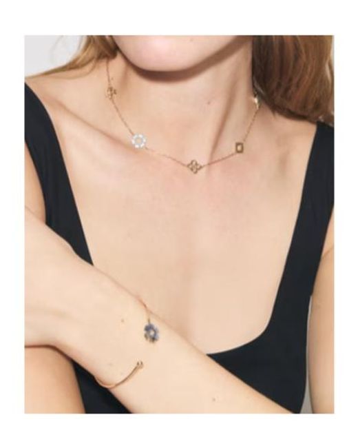 Tory Burch White Forget Me Not Pavé Necklace