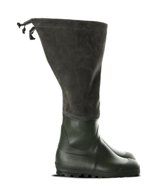 Rier Black Panelled Velour Rain Boots for men