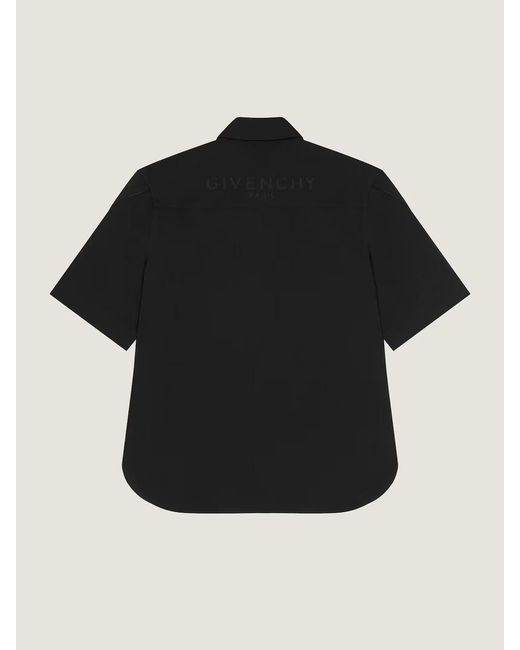 Givenchy Black Couture Seam Zip-Front Short-Sleeve Shirt for men