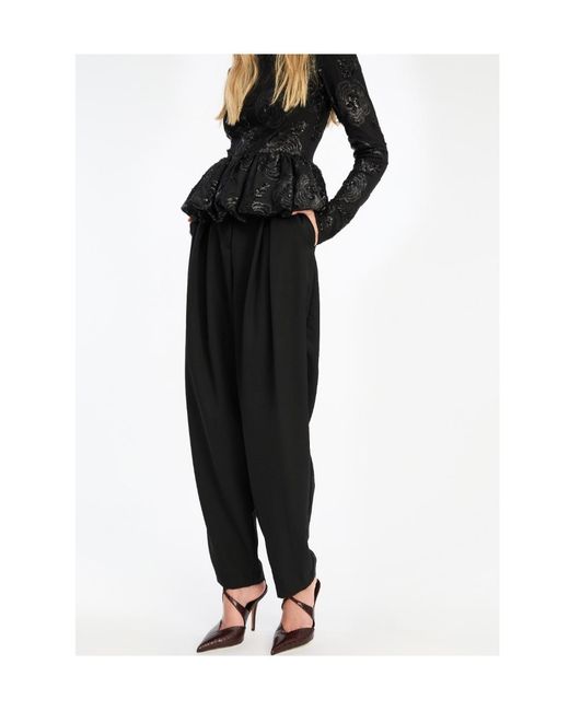 ROTATE BIRGER CHRISTENSEN Black Pleated Tailored Trousers