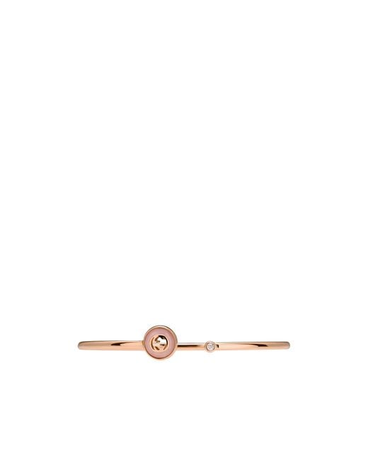 Gucci White Interlocking 18K Bangle Bracelet