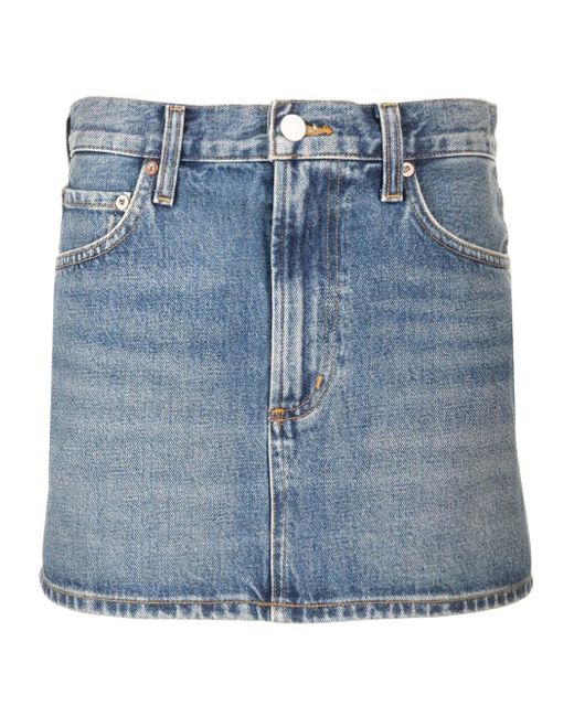 Agolde Blue Alek Denim Mini Skirt