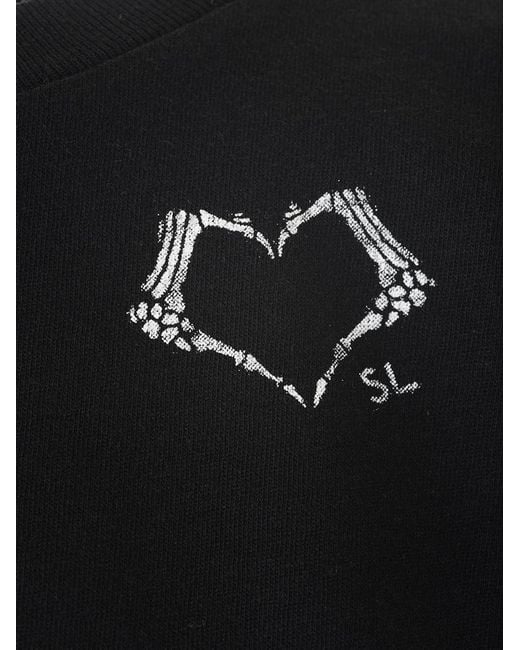 Saint Laurent Black Heart Logo Print T-Shirt