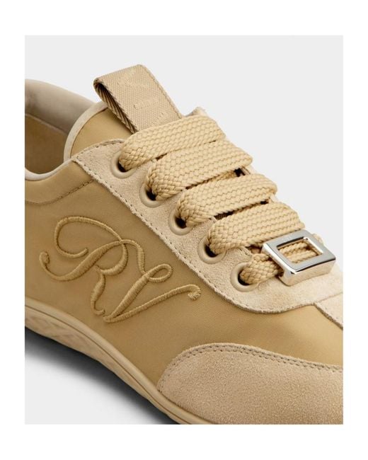 Roger Vivier Natural Viv Low Embroidered-Logo Sneakers