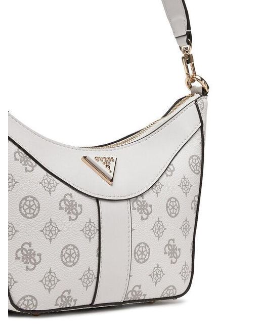 Guess White Logo Shoulder Bag