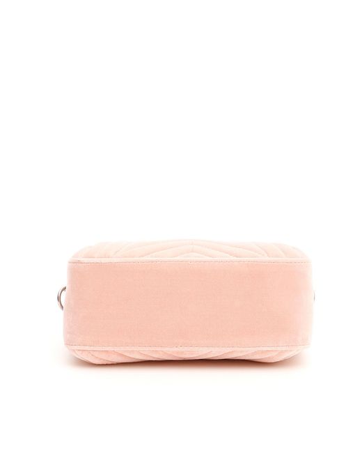 Stella McCartney Pink Velvet Crossbody Bag