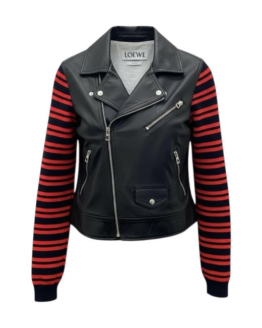 Loewe Black Long Sleeve Leather Jacket