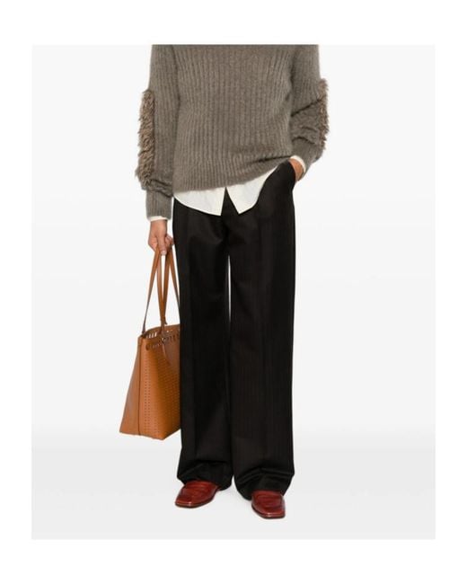 Dries Van Noten Black Button-Detail Casual Trousers for men