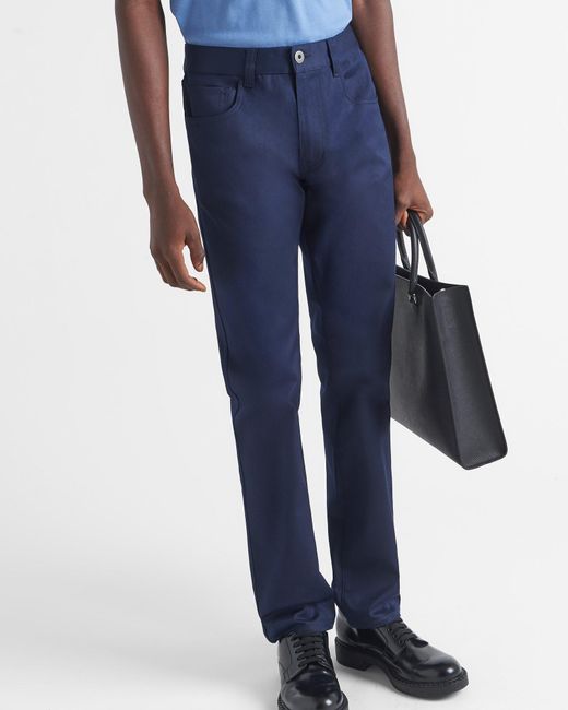 Prada Blue High-Waist Straight-Leg Jeans for men