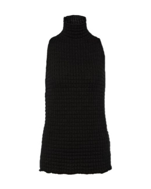 Jil Sander Black Frayed Cotton Top