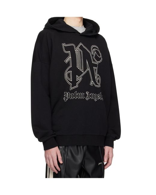 パーカー・フーディ PALM ANGELS PA Monogram Statement jersey hoodie Palm Angels 'Pa' Monogram Maxi Hoodie in Black for Men | Lyst