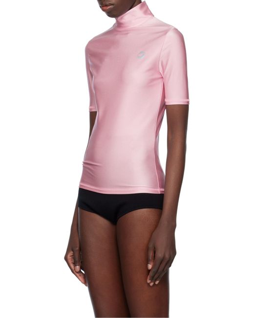 Coperni Pink High Neck Fitted Top