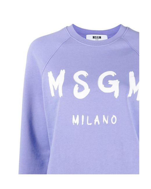 MSGM Blue Logo Details Sweater