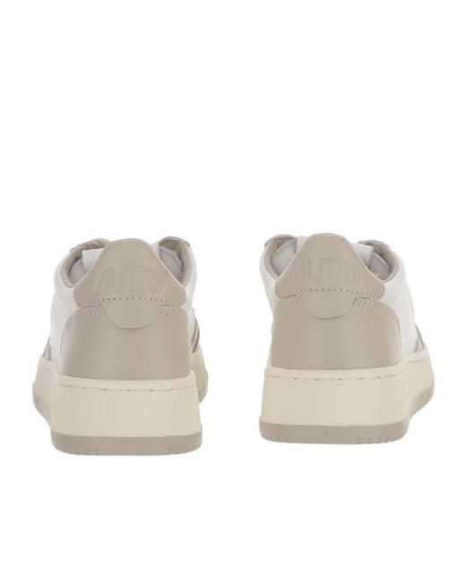 Autry White Medalist Lace-Up Sneakers