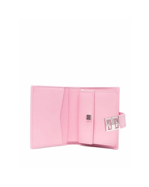 Givenchy Pink Logo-Fastening Leather Wallet