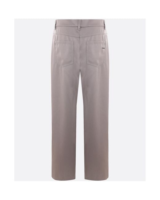 Brunello Cucinelli Gray Embellished Wide-Leg Trousers