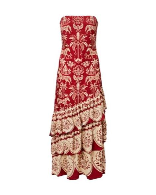 Farm Rio Haras Printed Tiered Maxi Dress