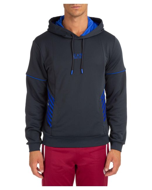 EA7 Blue Logo Pattern Sweater for men