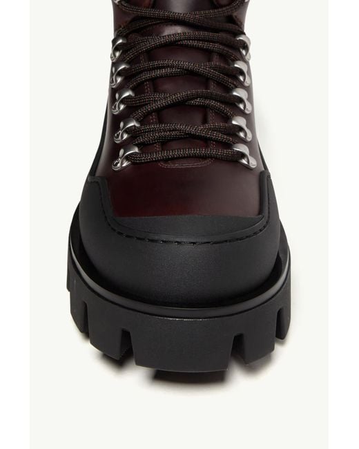 Moncler Black Peak Trek Leather Ankle Boots for men