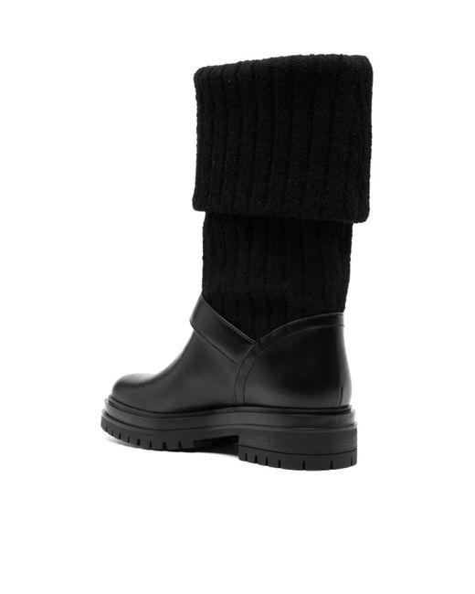 Gianvito Rossi Black Thurso Strap Detailed Pull-On Biker Boots