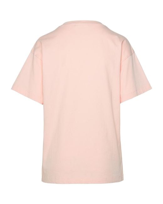 Maison Kitsuné Pink T-Shirt With Round Neck And Short Sleeves