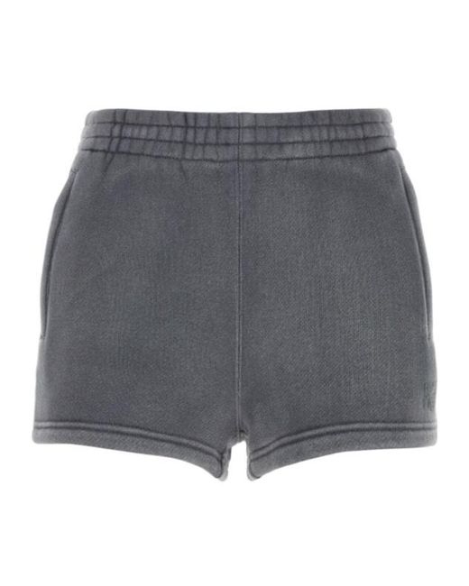 T By Alexander Wang Gray Alexander Wang Logo Embossed Track Shorts